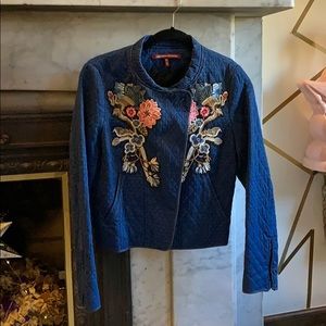 Designer hand embellished trendy denim jacket